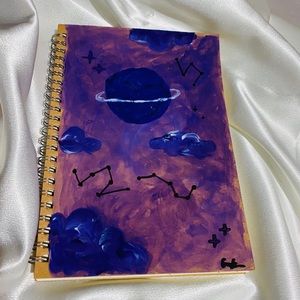 Purple Galaxy Handpainted Doodle book